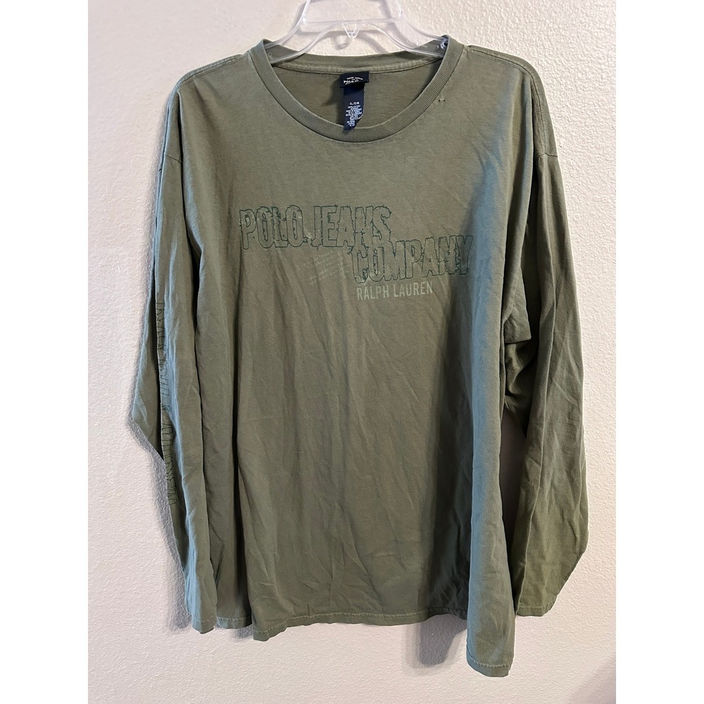 Polo Jeans Company Ralph Lauren Olive Green Long Sleeve T-Shirt XL